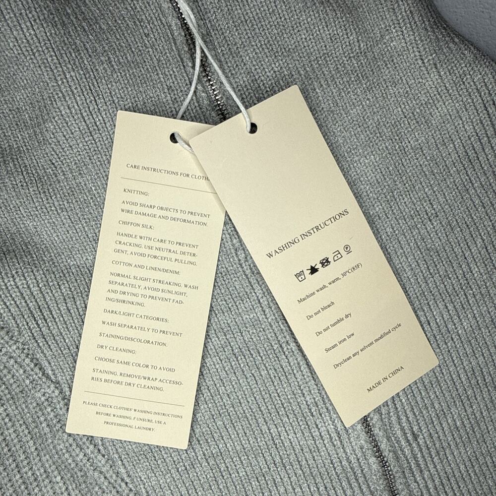 Dokotoo Women's Casual Sleeveless Half Zip Pullover Sweater Light Grey Size XL - Picture 6 of 8